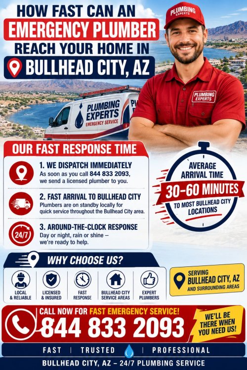 How Fast Can an Emergency Plumber Reach Your Home in Bullhead City, AZ