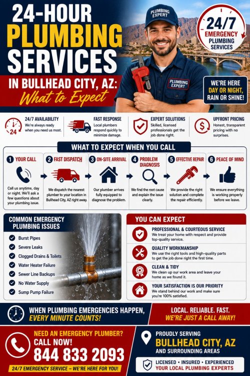 24-Hour Plumbing Services in Bullhead City AZ What to Expect