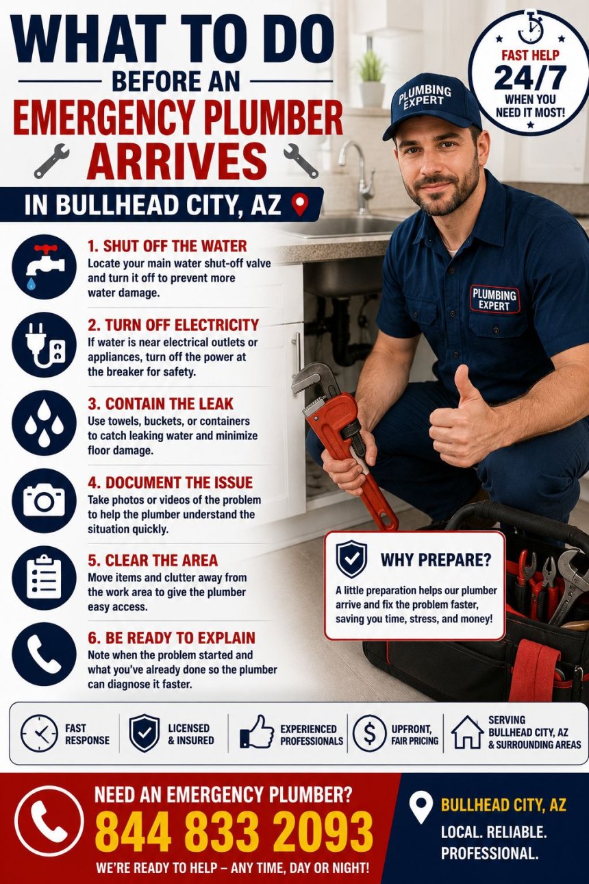 What to Do Before an Emergency Plumber Arrives in Bullhead City, AZ